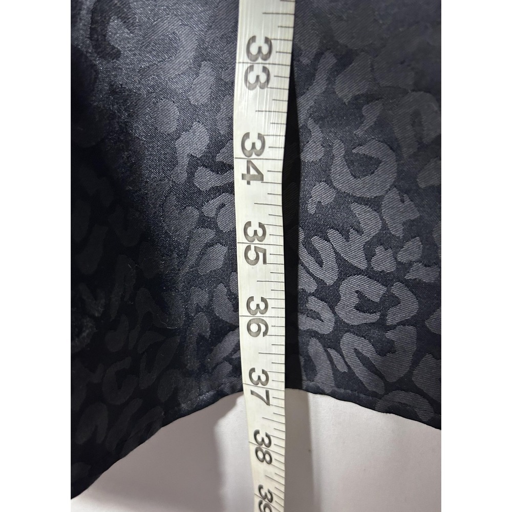 UNTUCKit Anna Shirt Dress Womens 6 Black Jacquard Animal Belted Long Sleeve - Picture 6 of 8